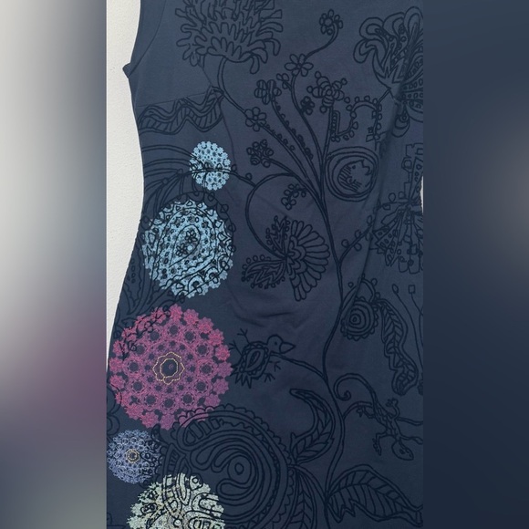 NWT Desigual Crhystel Dress Art to Wear Embroidered Floral Velvet Burnout Design - Picture 5 of 16